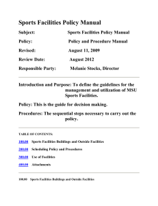Subject: Sports Facilities Policy Manual