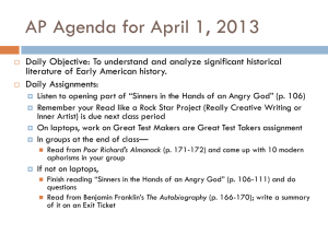 AP Agenda for April 1, 2013