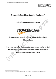 Fuel Efficient Car Lease Scheme An employee benefit
