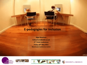 E-pedagogies for Inclusion