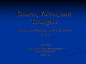 Genres, Voices and Thoughts: Research with a Creative Twist