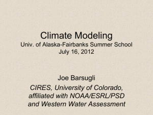 Barsugli Presentation on Climate Modeling