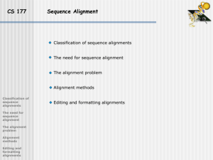 Classifications of sequence alignments