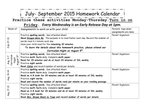 Homework Calendar July