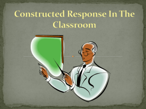 Constructed Response in the Classroom Training Tool