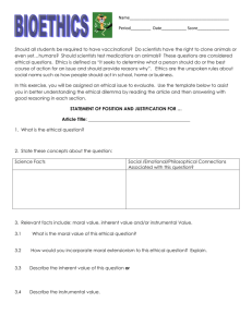Bioethics Review Template