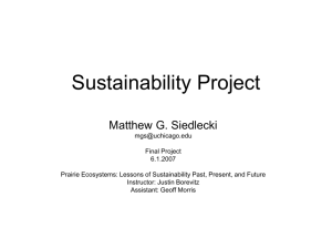 Sustainability Project - Matt Siedlecki