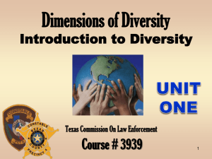 Cultural Diversity Introduction to Diversity
