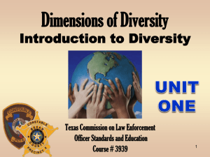 UNIT ONE Introduction to Diversity Participant Handout