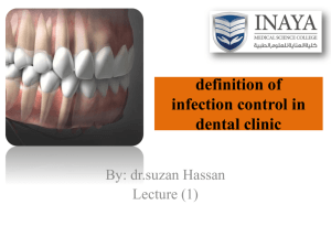 Introduction of infection control in dental clinic