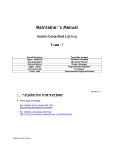 Maintainer Manual - Software Engineering I