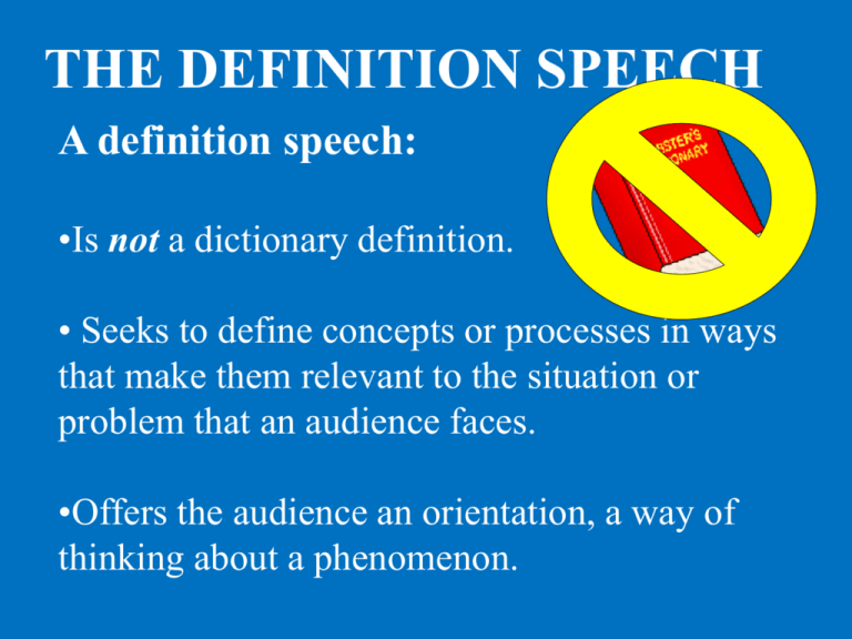 speech presentation definition