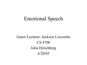Emotional Speech - Columbia University