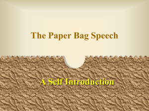 Paper Bag Self-Intro Speech