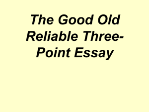 The Good Old Reliable Three