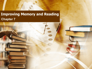 Chapter 5: Improving Memory and Reading
