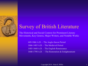 British Literature Historical Context powerpoint