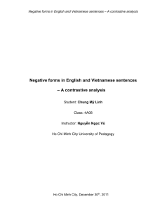 Negative forms in English and Vietnamese sentences