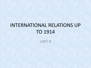 INTERNATIONAL RELATIONS UP TO 1914