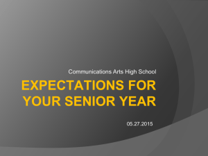 expectations for your senior year - Northside Independent School