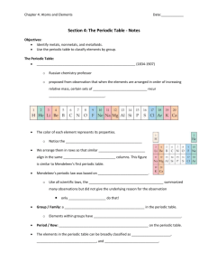 The Periodic Table Notes