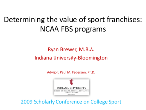 Determining the Value of Sport Franchises: FBS Subdivision Programs