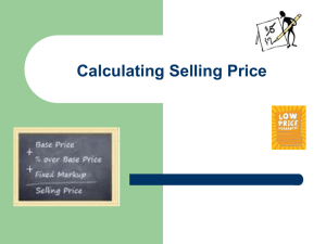 Calculating Selling Price