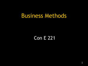 Business methods I