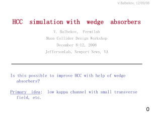 HCC Simulations with Wedge Absorbers