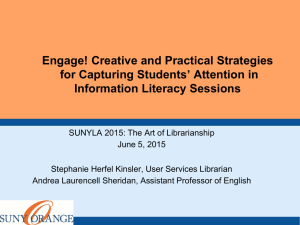 Engage! Creative and Practical Strategies for Capturing Students
