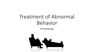 Treatment of Abnormal Behavior