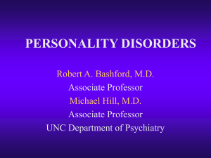 personality disorders - UNC School of Medicine