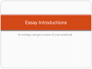 Essay Introductions