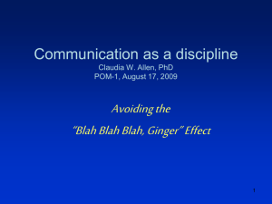 Communication as a discipline