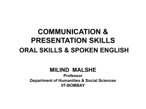 COMMUNICATION & PRESENTATION SKILLS ORAL