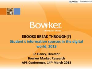 Student's information sources in the digital world, 2013 Jo Henry