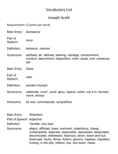 Vocabulary List Joseph Scott Requirements: (5 points per word