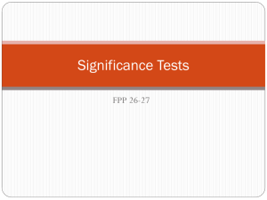 Significance Tests - Department of Statistical Science