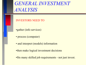 GENERAL INVESTMENT ANALYSIS