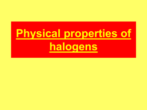Physical properties of halogens