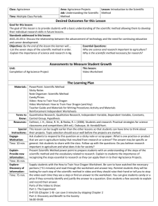 Lesson 1 Plan: Scientific Method Combined