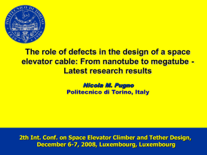 The role of defects in the design of Space Elevator cable