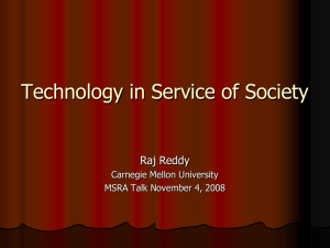 Technology in Service of Society - Raj Reddy