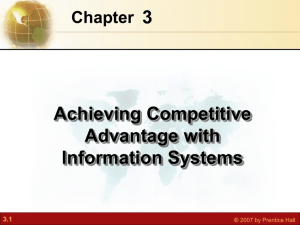 Chapter 3 - Achieving Competitive Advantage with Information