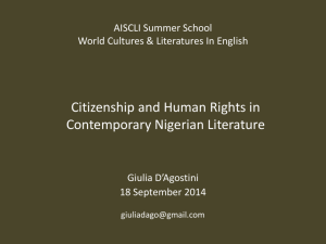 Citizenship and Human Rights in Contemporary Nigerian Literature