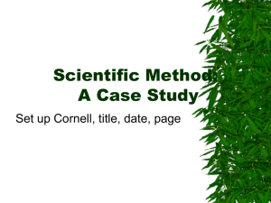 Scientific Method: A Case Study