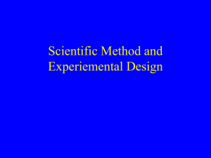 Scientific Method and Experiemental Design