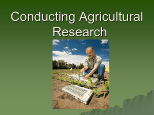 Lesson A1–2: Conducting Agricultural Research Animal, Plant, and