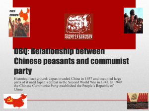 DBQ: Relationship between Chinese peasants and communist party