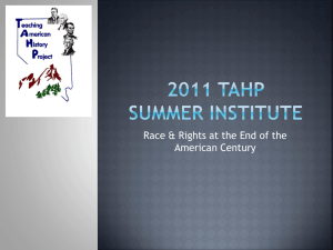 2011 TAHP Summer Institute